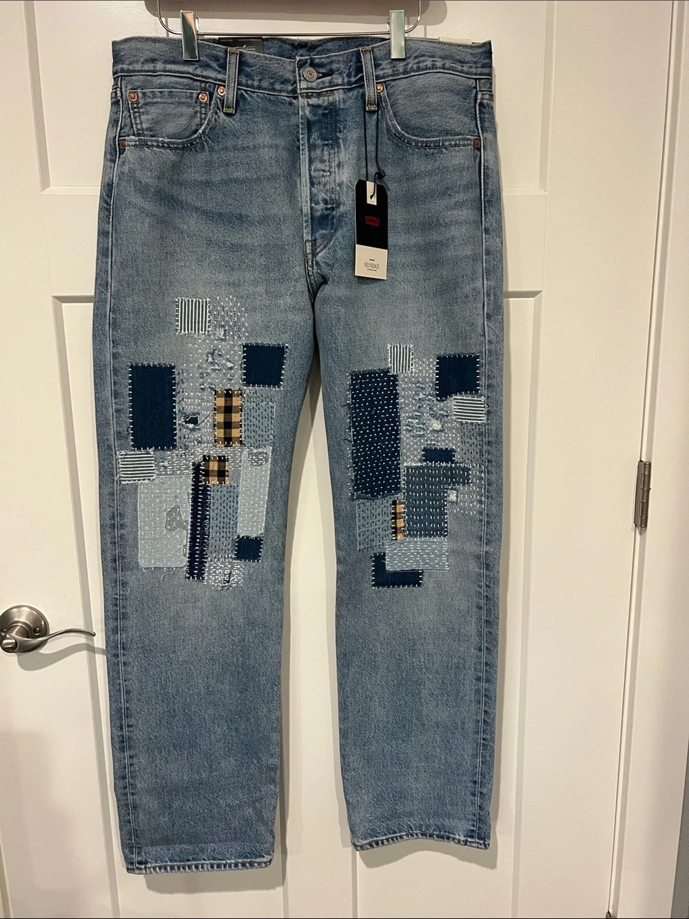 NWT Levi’s Premium Sashiko 501 Selvedge - Medium Wash Sz 34x32, and 33x32